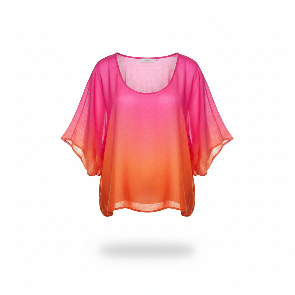 Blouse with Pink and Orange Sunset Gradient