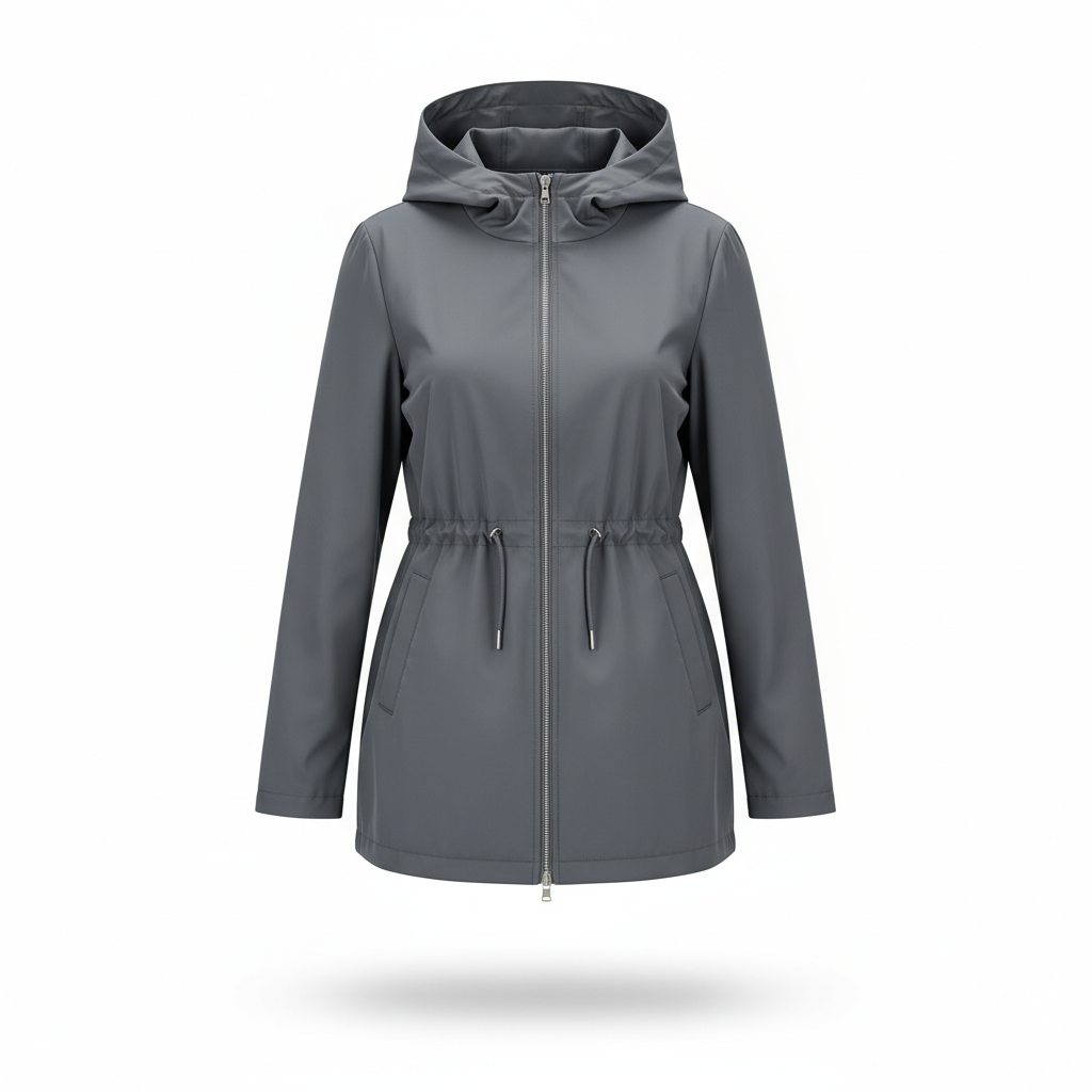 Jacket in Slate Grey with Hooded Detail