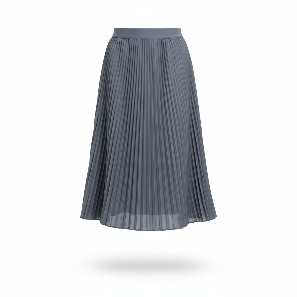 Skirt in Slate Grey with Accordion Pleats