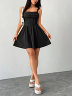 Short Cocktail Mini Dress with Straps