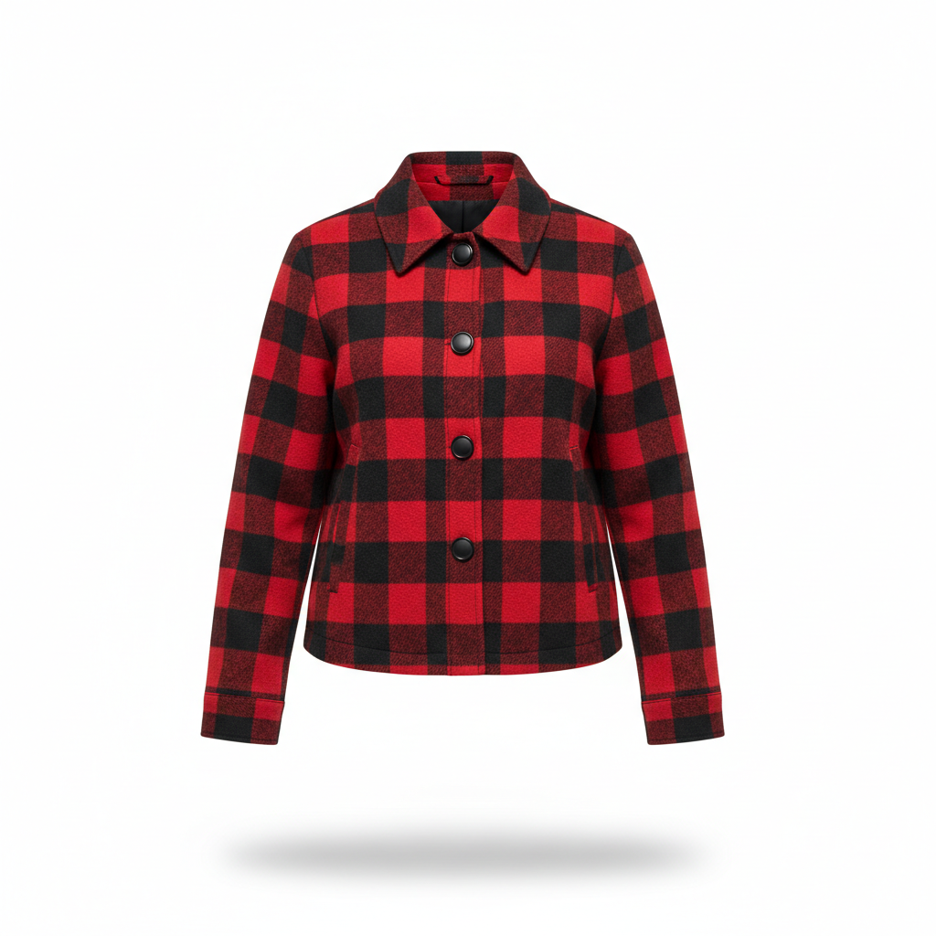 Jacket with Red and Black Buffalo Check