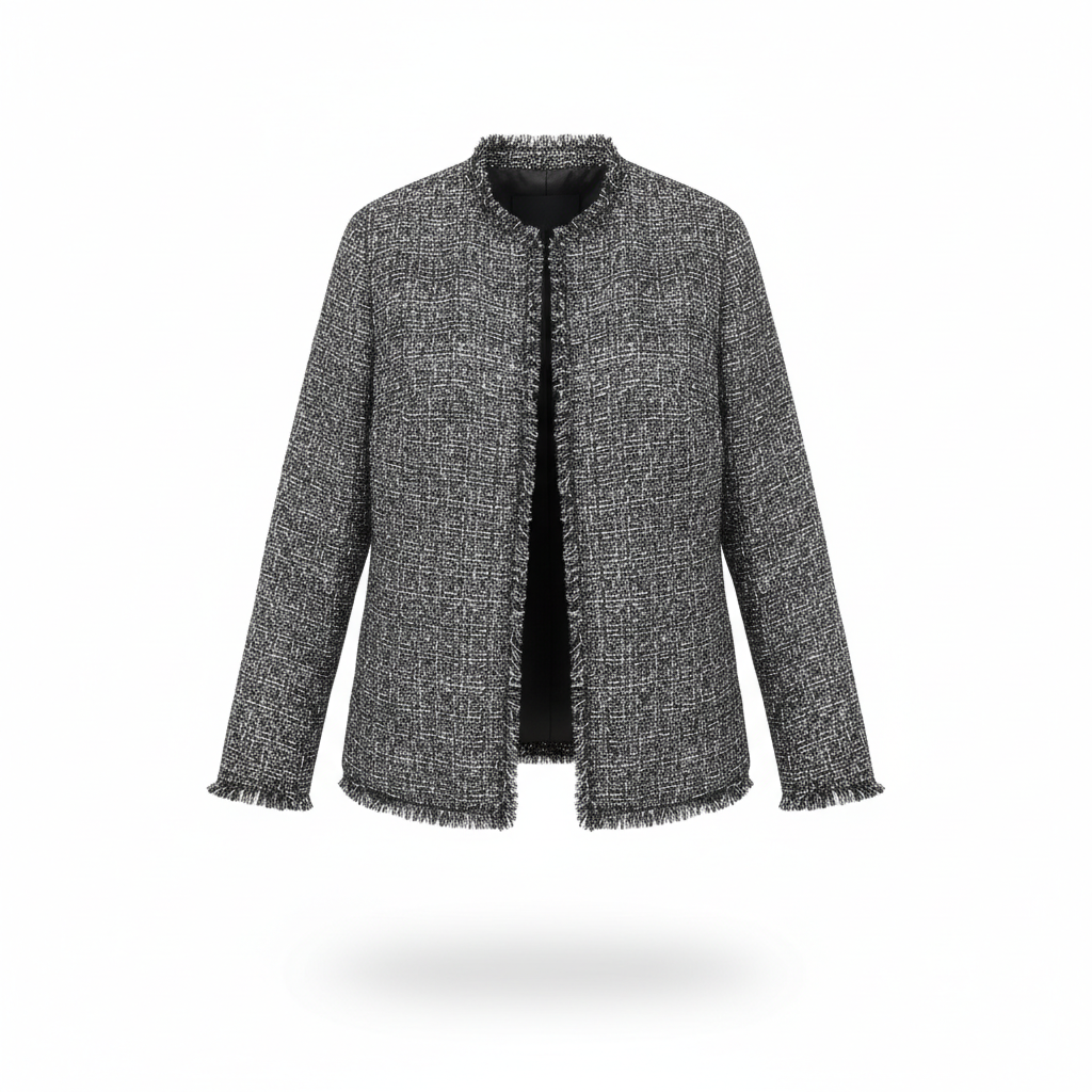 Jacket with Charcoal and Silver Metallic Thread