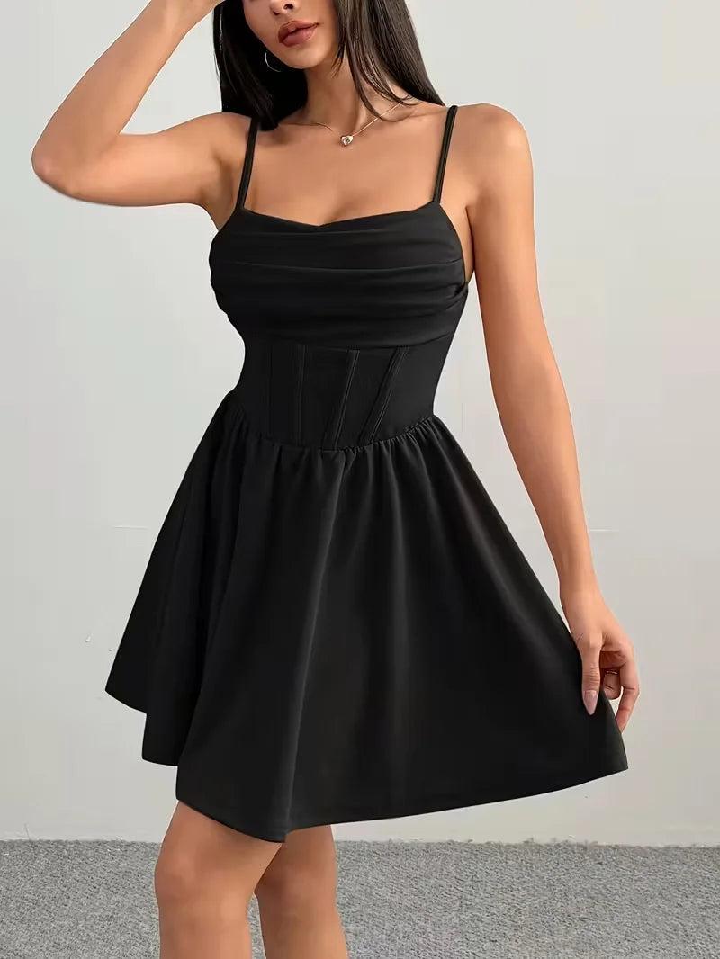 Short Cocktail Mini Dress with Straps