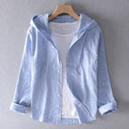 Men's Striped Oversized Shirt with Hood