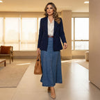 Women's Fitted Maxi Skirt with High Waist and Panel Seams