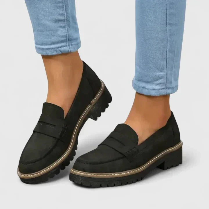 Women's Slip On Platform Loafers with Lug Sole