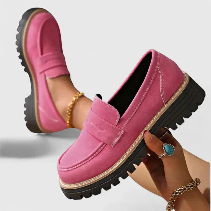 Women's Slip On Platform Loafers with Lug Sole