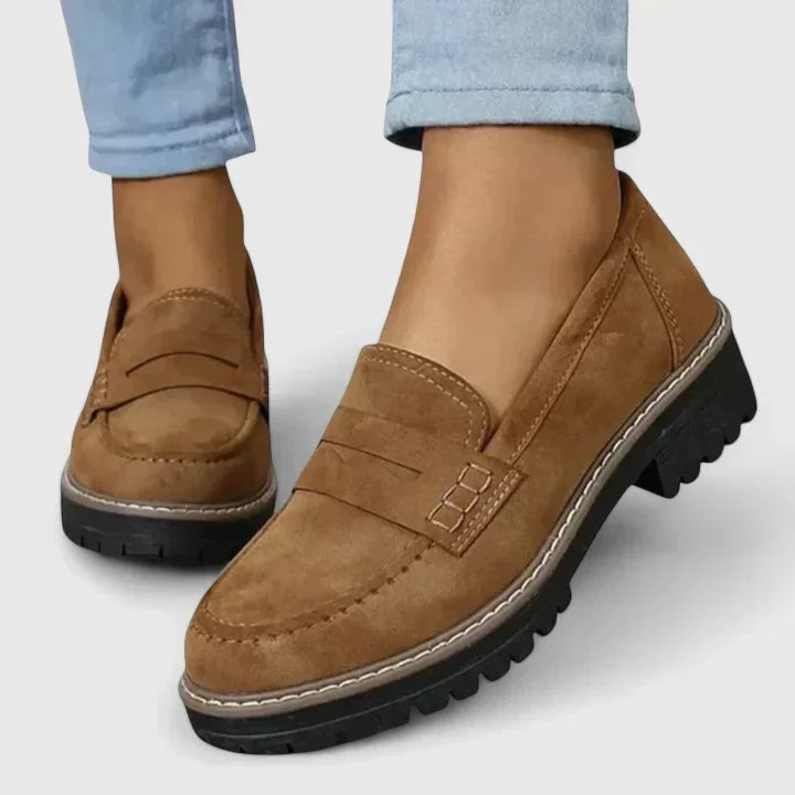 Women's Slip On Platform Loafers with Lug Sole