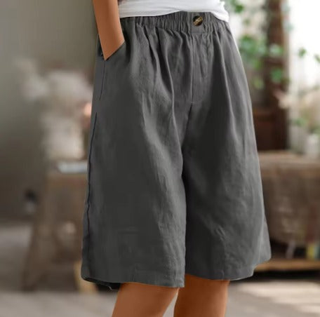 Women's Baggy Wide Leg Shorts with High Waist and Pockets