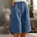 Women's Baggy Wide Leg Shorts with High Waist and Pockets