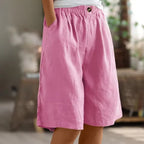 Women's Baggy Wide Leg Shorts with High Waist and Pockets