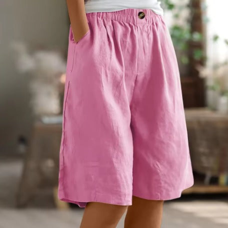 Women's Baggy Wide Leg Shorts with High Waist and Pockets