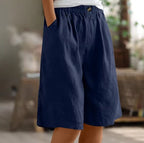 Women's Baggy Wide Leg Shorts with High Waist and Pockets