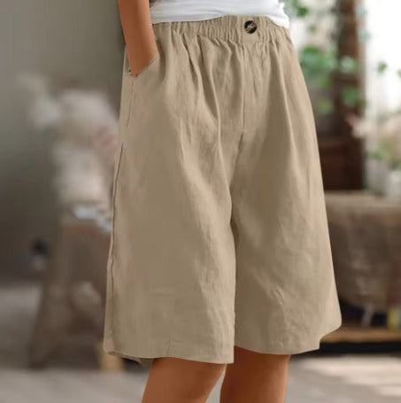 Women's Baggy Wide Leg Shorts with High Waist and Pockets