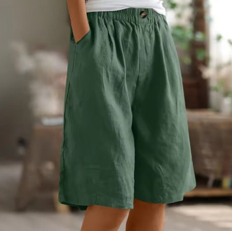Women's Baggy Wide Leg Shorts with High Waist and Pockets
