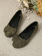 Women's Ballet Slip On Flats with Bow Detail