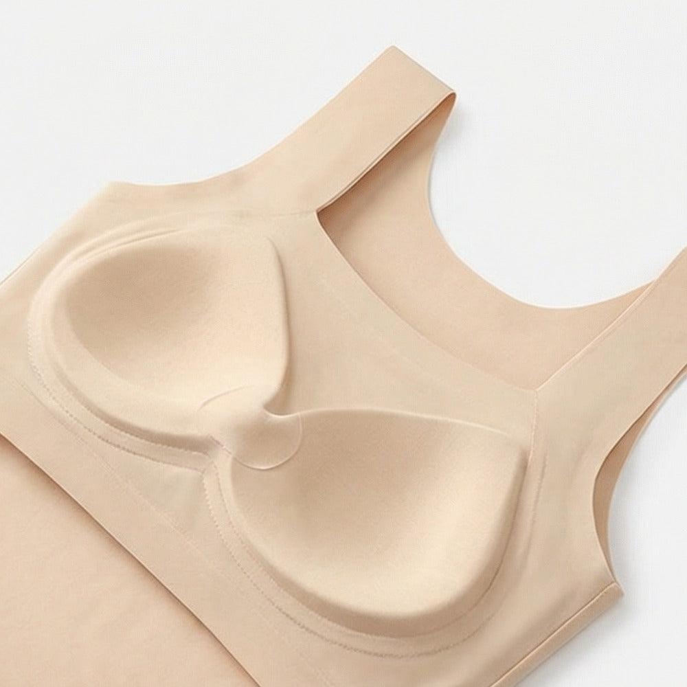 Women's Camisole Tank Top with Built-In Cups and Square Neck