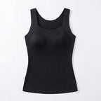 Women's Camisole Tank Top with Built-In Cups and Square Neck