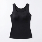 Women's Camisole Tank Top with Built-In Cups and Square Neck