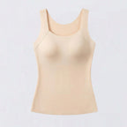 Women's Camisole Tank Top with Built-In Cups and Square Neck