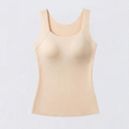 Women's Camisole Tank Top with Built-In Cups and Square Neck