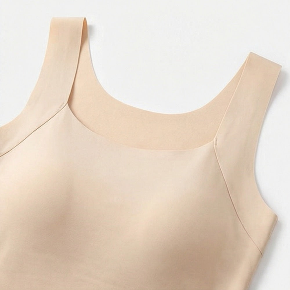 Women's Camisole Tank Top with Built-In Cups and Square Neck