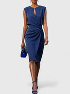 Women's Cocktail Party Dress with Keyhole Neckline