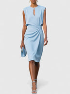Women's Cocktail Party Dress with Keyhole Neckline