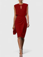 Women's Cocktail Party Dress with Keyhole Neckline