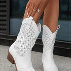 Women's Cowgirl Knee High Boots with Block Heel