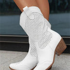 Women's Cowgirl Knee High Boots with Block Heel