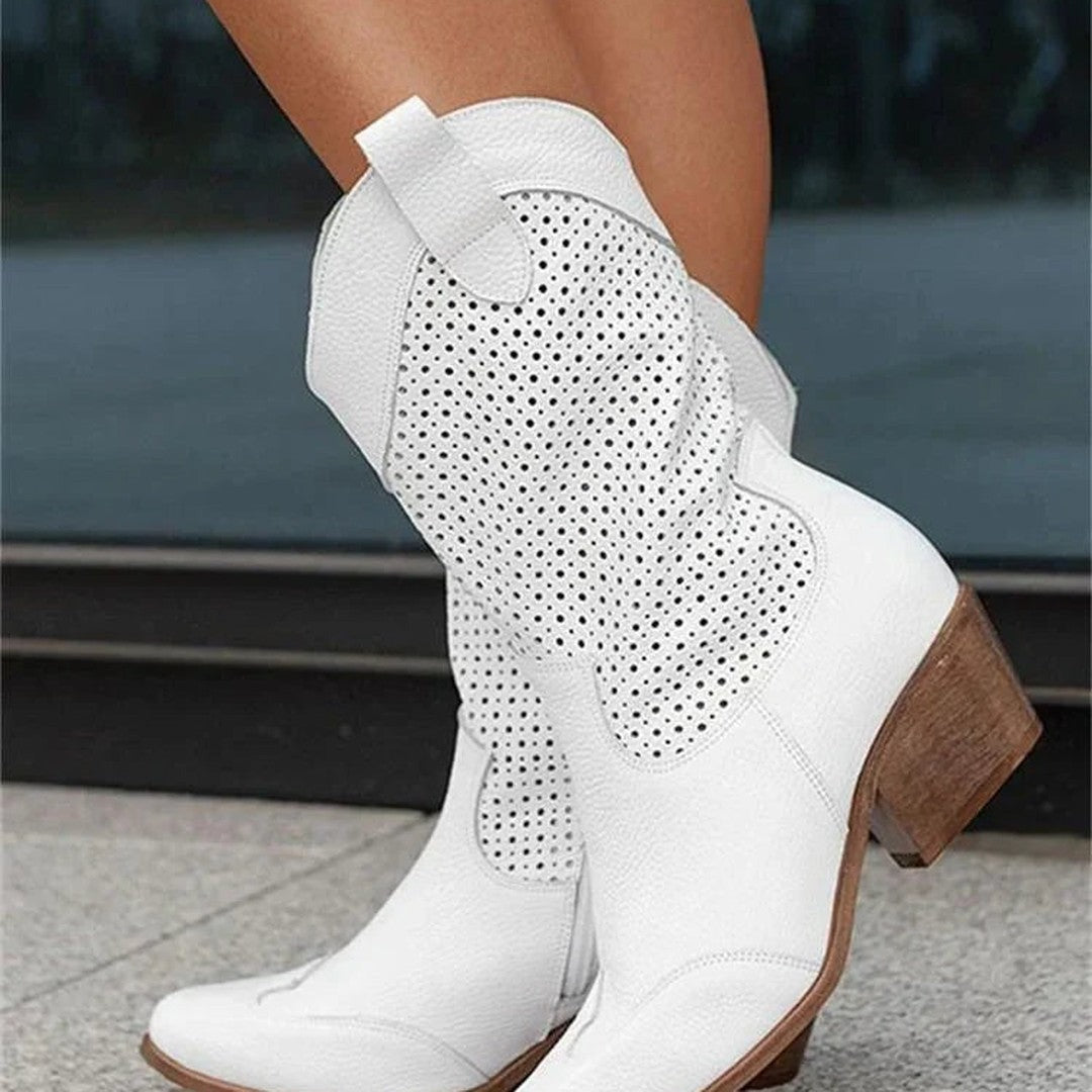 Women's Cowgirl Knee High Boots with Block Heel