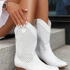 Women's Cowgirl Knee High Boots with Block Heel