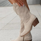 Women's Cowgirl Knee High Boots with Block Heel