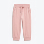 Women's Cropped Joggers with High Waist and Pockets