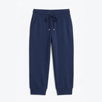 Women's Cropped Joggers with High Waist and Pockets
