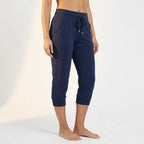 Women's Cropped Joggers with High Waist and Pockets