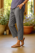 Women's Cropped Wide Leg Pants with Pockets