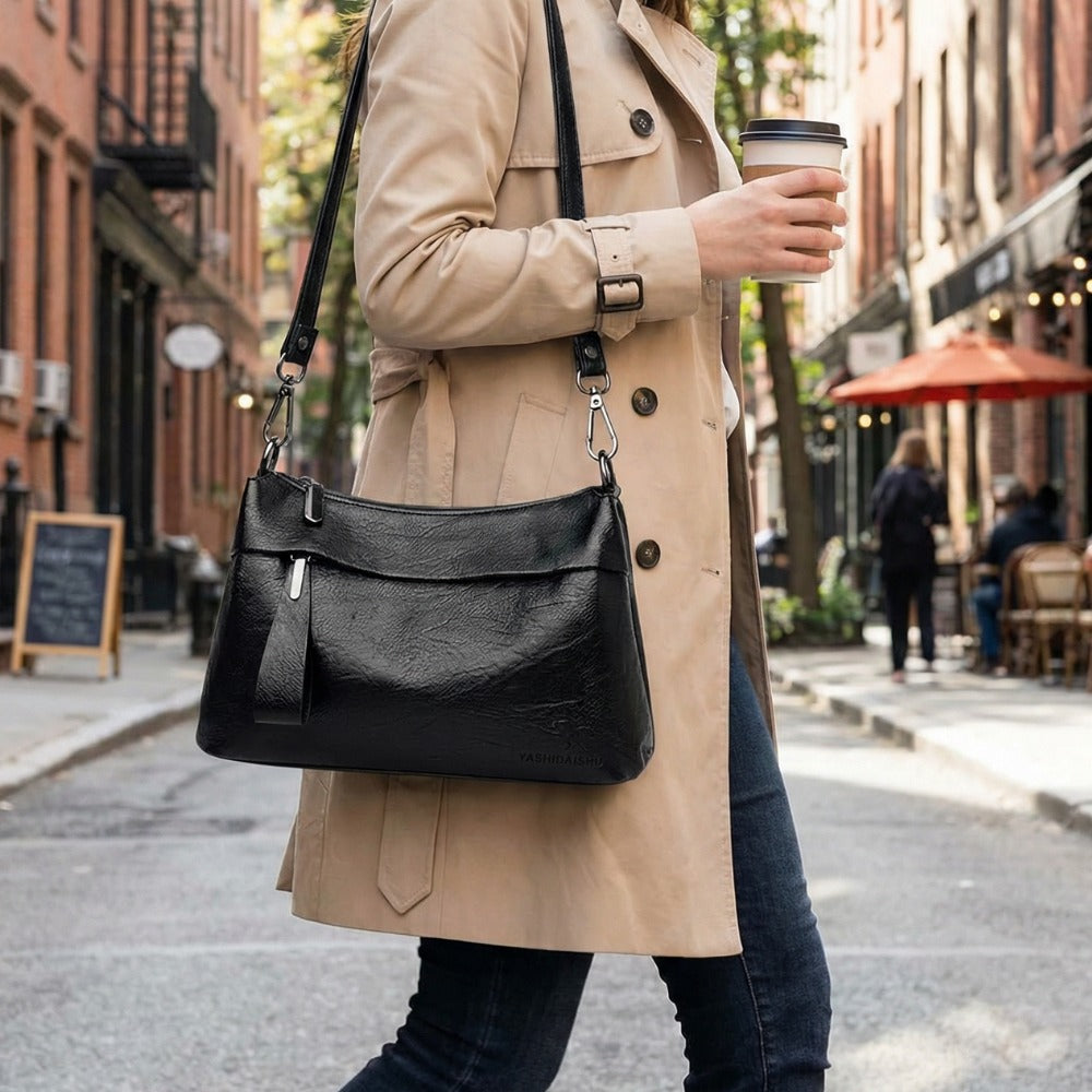 Women's Crossbody Shoulder Bag with Front Zip Pocket