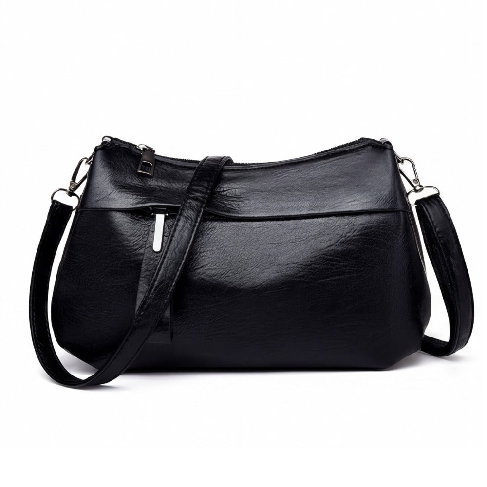 Women's Crossbody Shoulder Bag with Front Zip Pocket