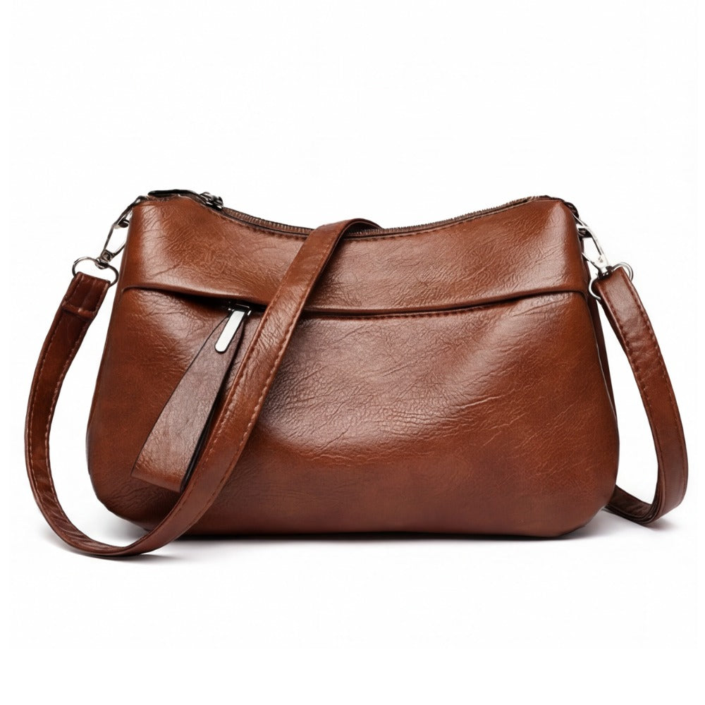 Women's Crossbody Shoulder Bag with Front Zip Pocket