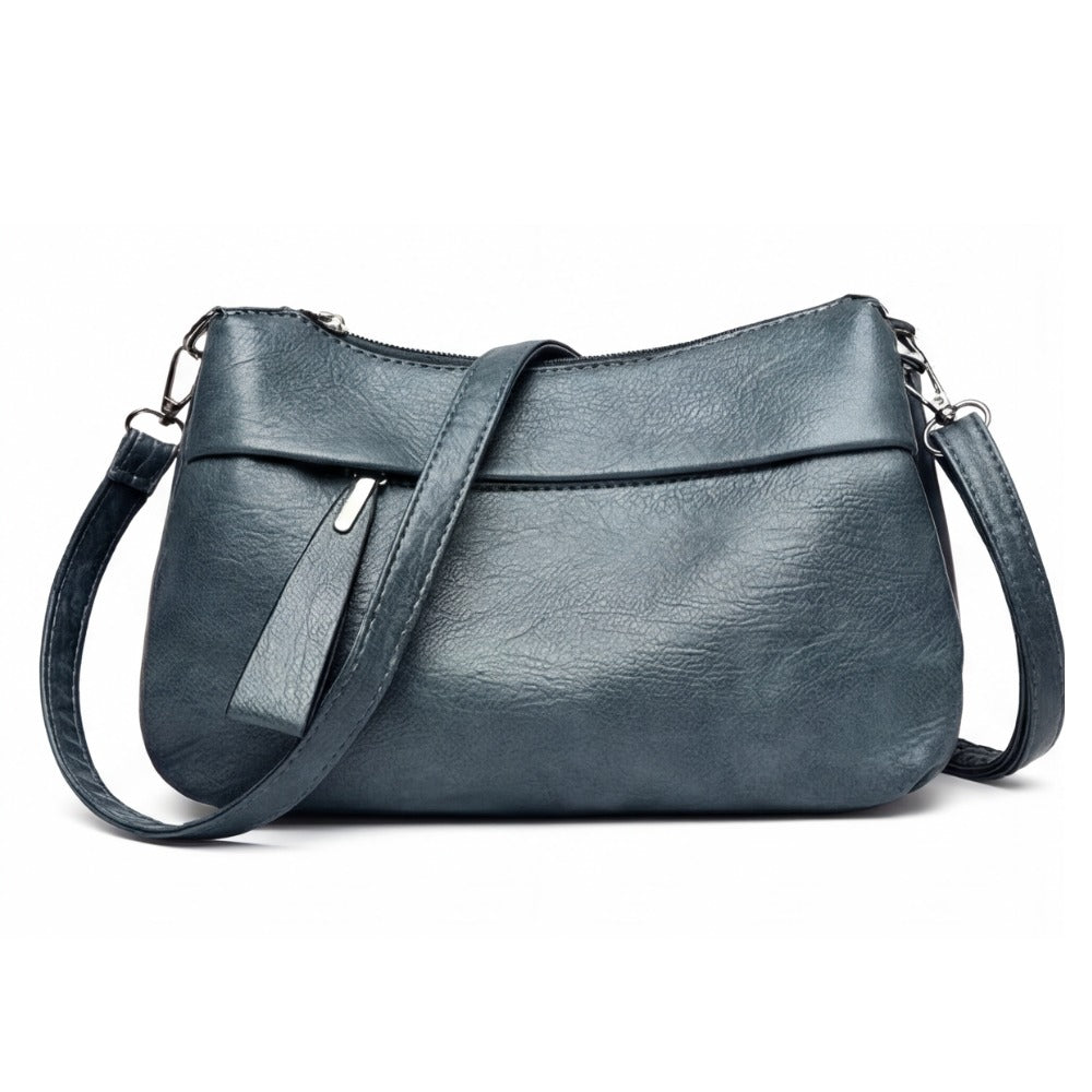 Women's Crossbody Shoulder Bag with Front Zip Pocket