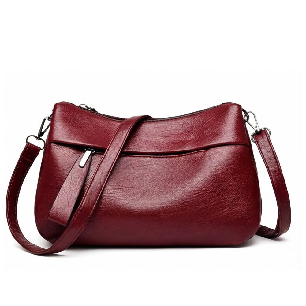 Women's Crossbody Shoulder Bag with Front Zip Pocket