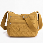 Women's Crossbody Shoulder Bag with Multi-Zip Compartments