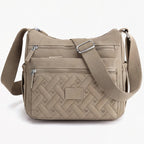 Women's Crossbody Shoulder Bag with Multi-Zip Compartments