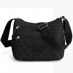 Women's Crossbody Shoulder Bag with Multi-Zip Compartments