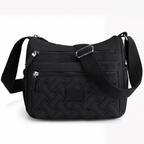Women's Crossbody Shoulder Bag with Multi-Zip Compartments