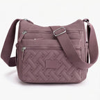 Women's Crossbody Shoulder Bag with Multi-Zip Compartments