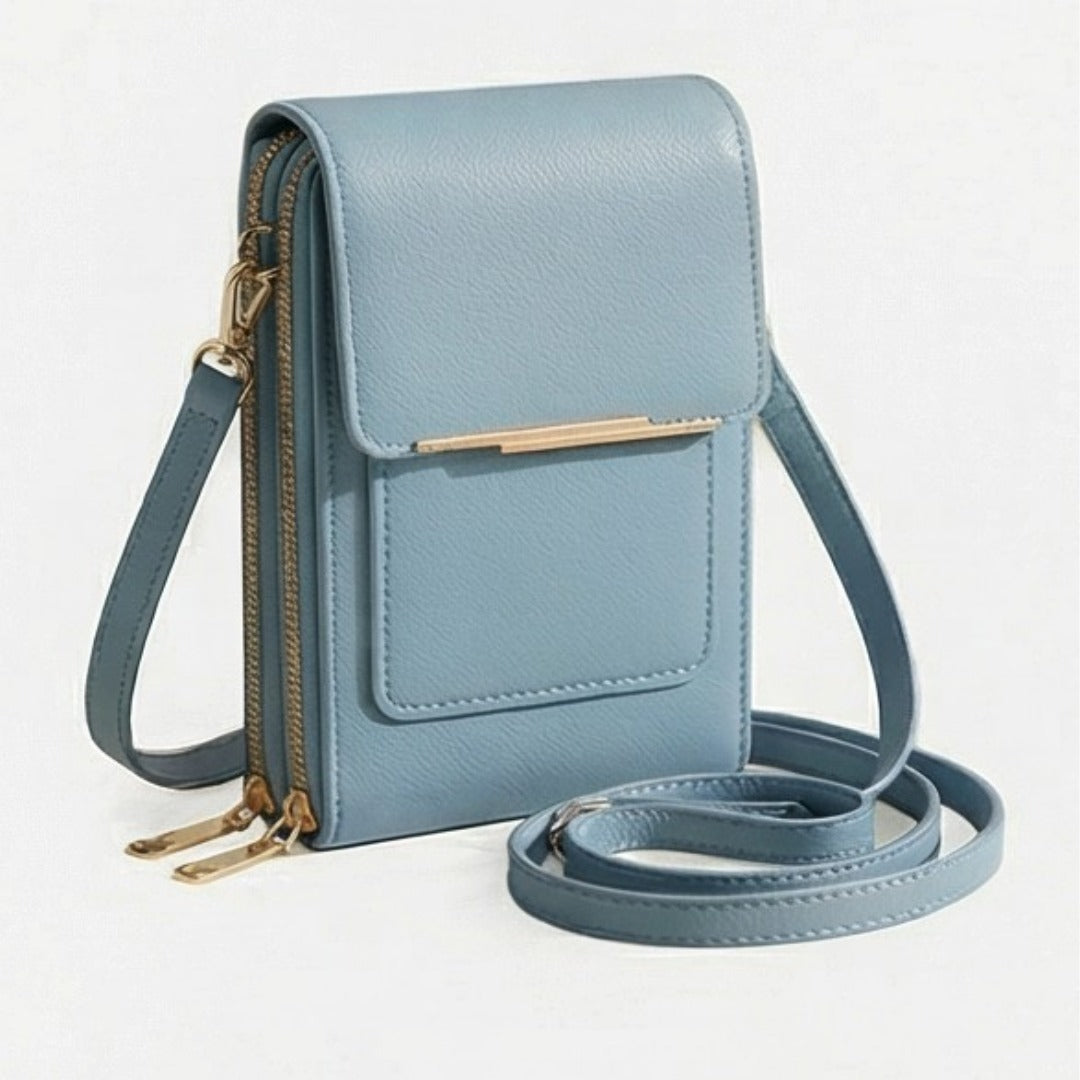 Women's Crossbody Small Bag with Dual Zip and Front Pocket