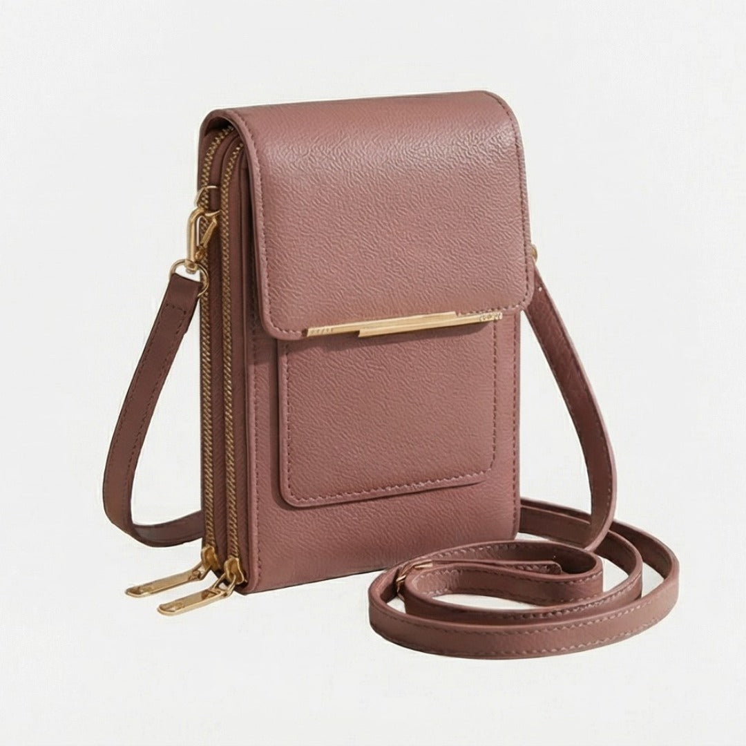 Women's Crossbody Small Bag with Dual Zip and Front Pocket